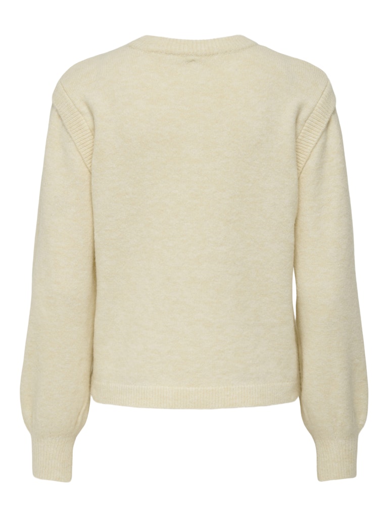 Onlrene Life Ls Button O-neck Cs Knt - Off-white