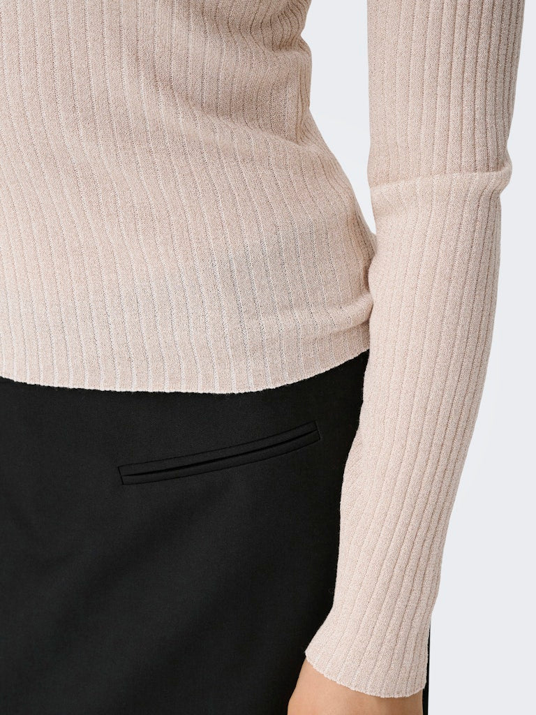 Jdyplum Lurex L/s O-neck Pullover Knt - Beige