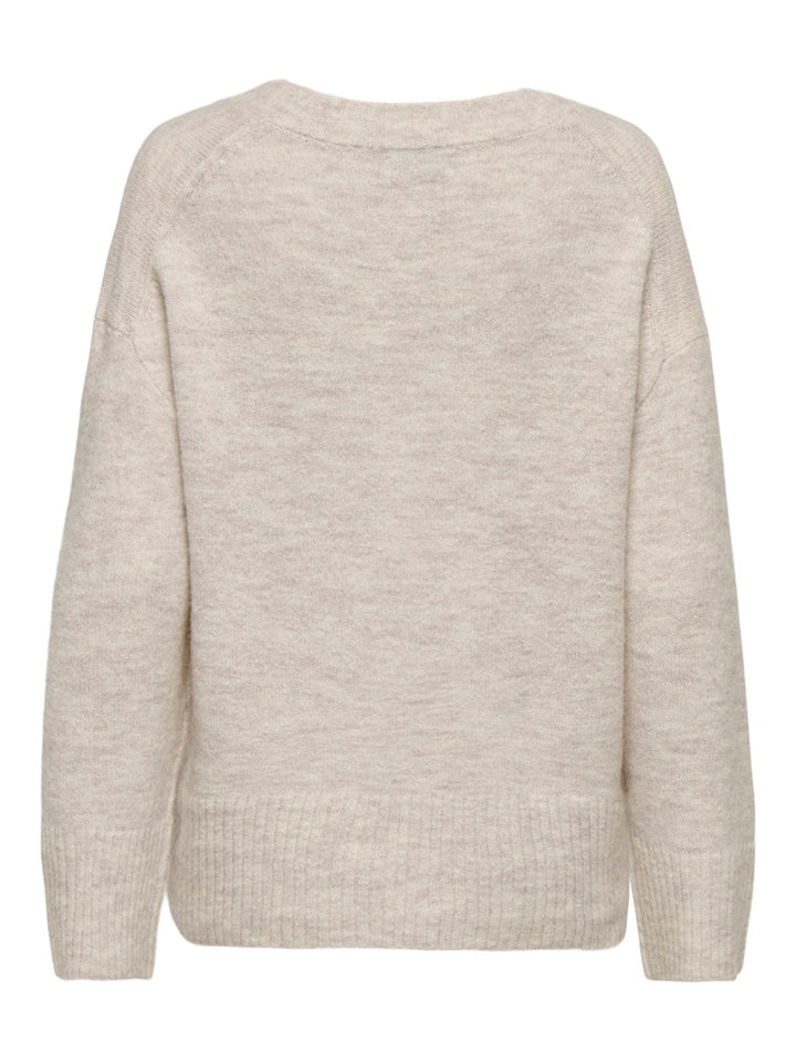 Jdymarina L/s V-neck Pullover Knt - Beige
