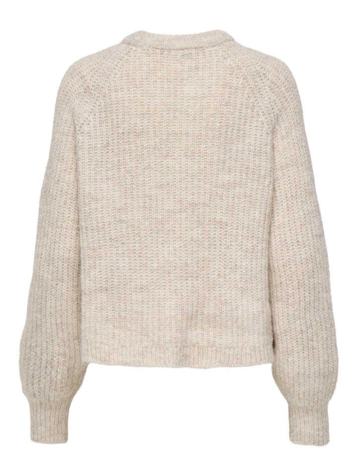Onlgila Life Ls Structure O-neck Bf Knt - Beige