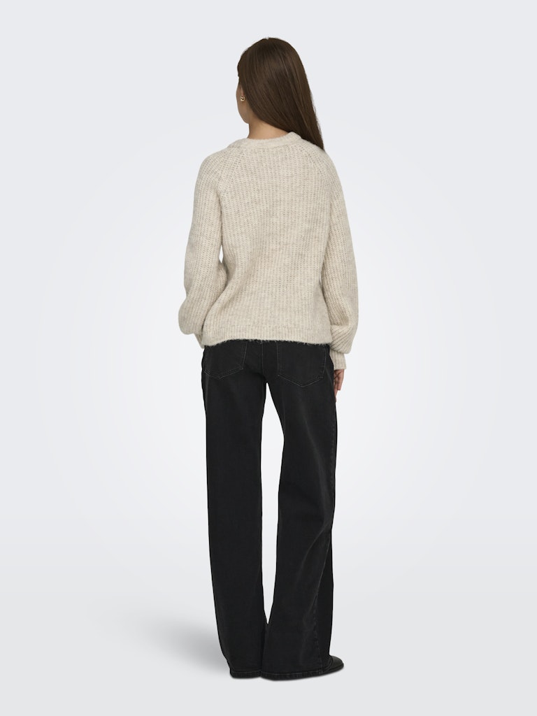 Onlgila Life Ls Structure O-neck Bf Knt - Beige