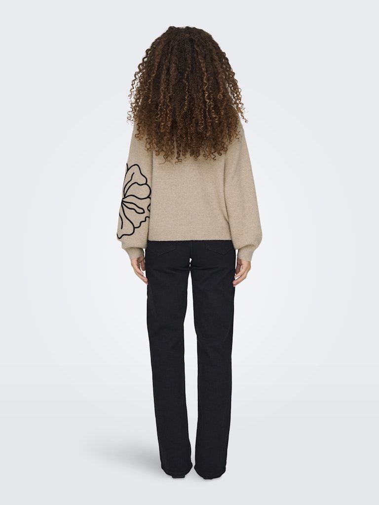 Jdyjella L/s Flower Pullover Knt Noos - Zand Dessin