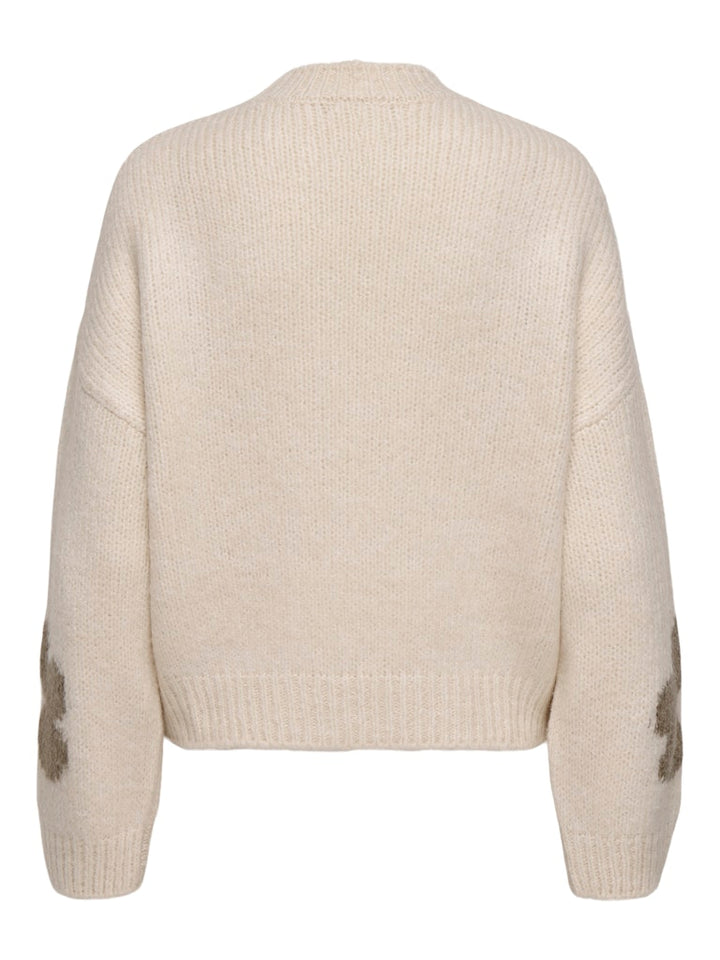 Jdykilian Flower L/s Pullover Knt - Ecru Dessin