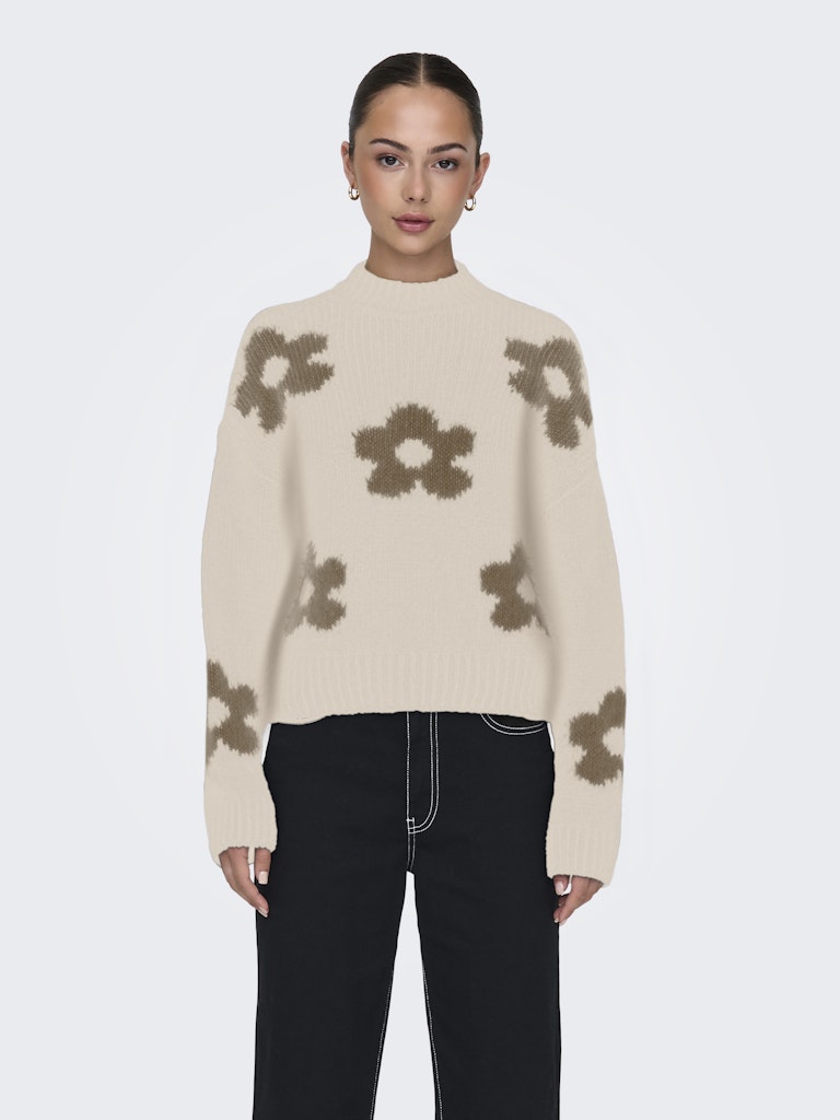 Jdykilian Flower L/s Pullover Knt - Ecru Dessin