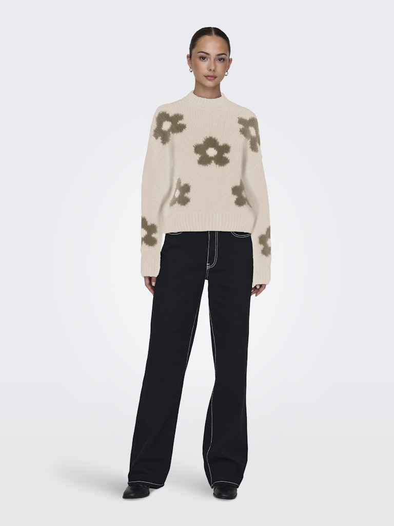 Jdykilian Flower L/s Pullover Knt - Ecru Dessin