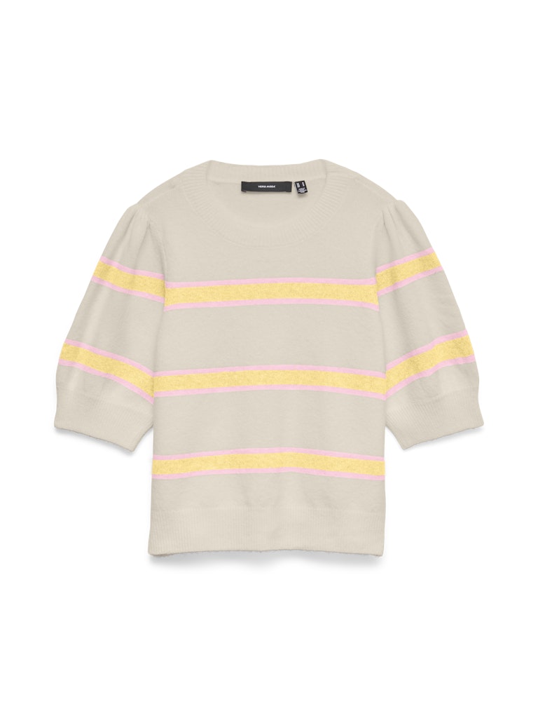 Vmdoffy 2/4 O-neck Pullover Ga Noos - Ecru Dessin