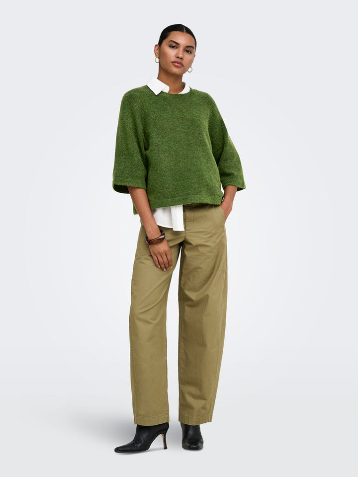 Onlsimoni 3/4 Pullover Knt Noos - Army