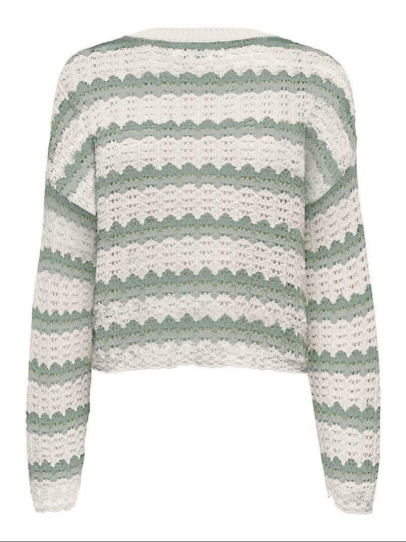 Onlasa Ls O-neck Knt Nca - Groen Dessin