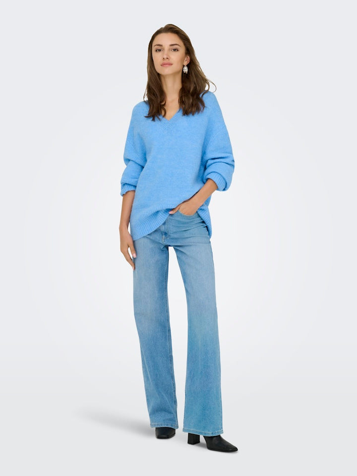 Jdymarina L/s V-neck Pullover Knt - Lichtblauw