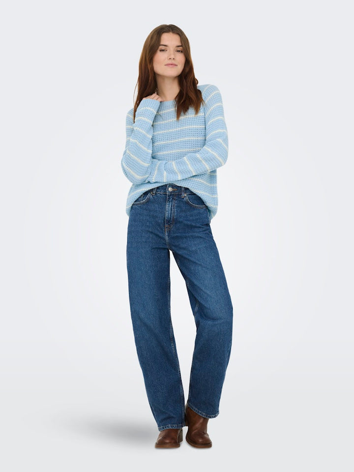 Jdyellen L/s Oneck Raglan Pullover Knt - Lichtblauw