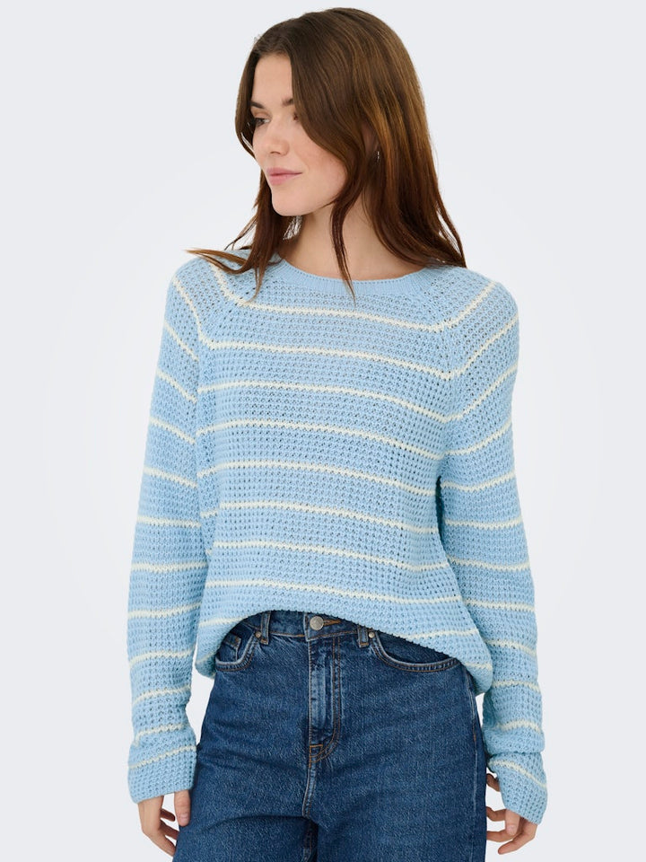 Jdyellen L/s Oneck Raglan Pullover Knt - Lichtblauw