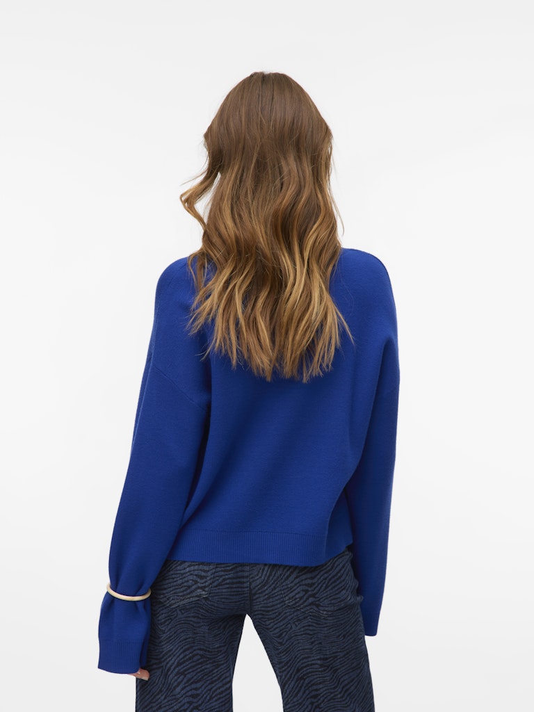 Vmgold Art Ls V-neck Pullover - Kobalt