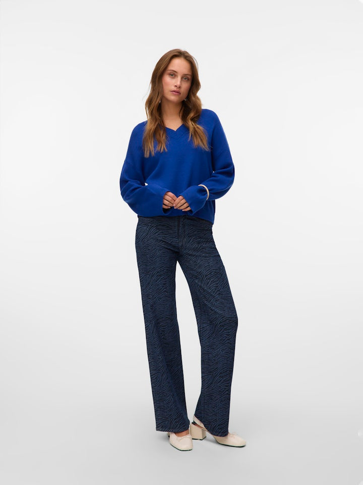 Vmgold Art Ls V-neck Pullover - Kobalt