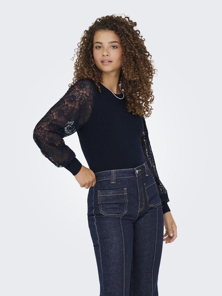 Onlperry Life Ls Mix O-neck Knt - Navy