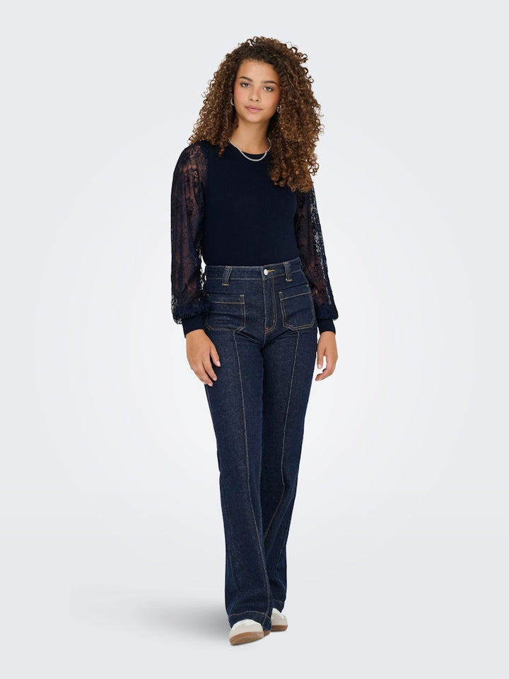 Onlperry Life Ls Mix O-neck Knt - Navy