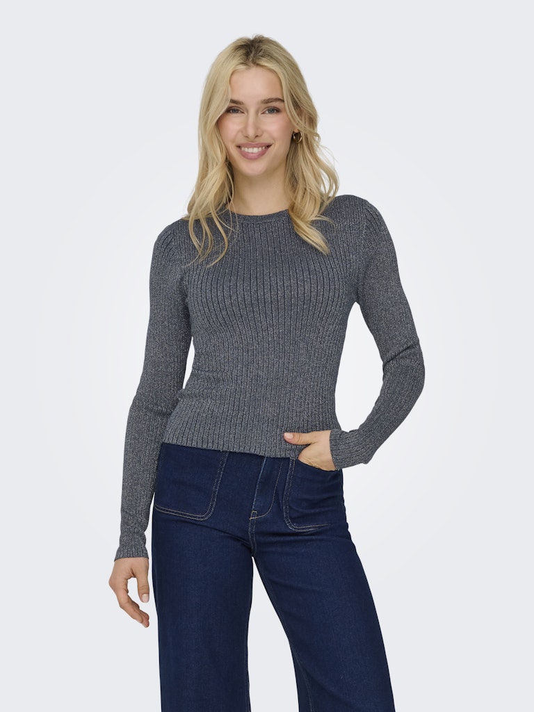 Jdyplum Lurex L/s O-neck Pullover Knt - Navy