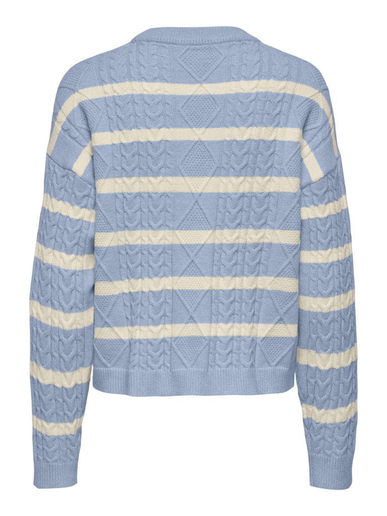 Onlkatia Ls Cable O-neck Pullover Cc Knt - Blauw Dessin