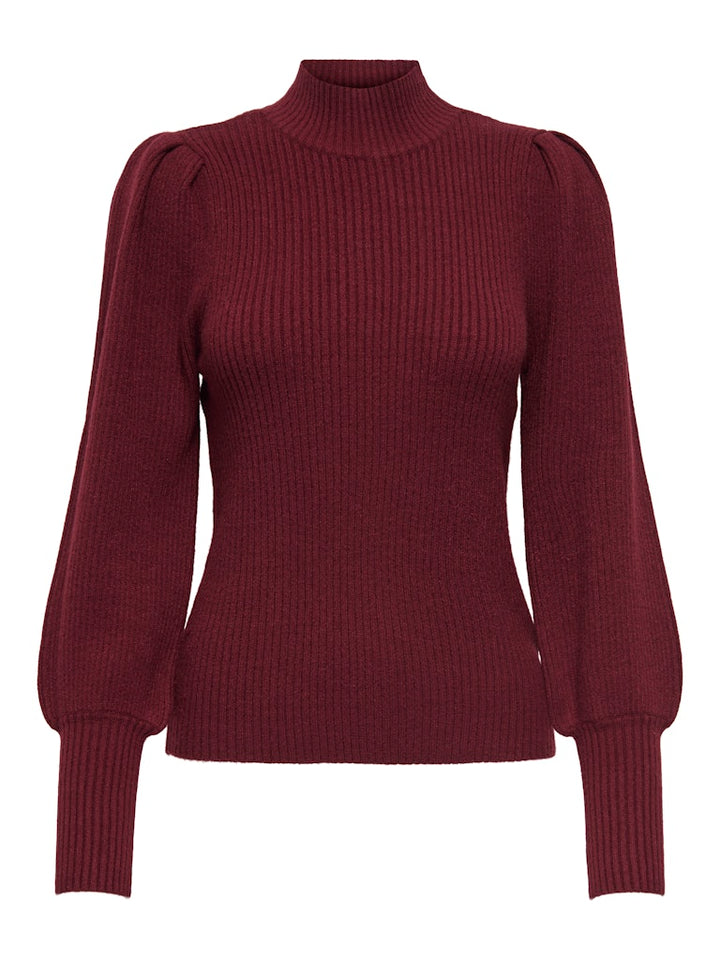 Onlkatia L/s Highneck Pullover Knt Noos - Wijnrood