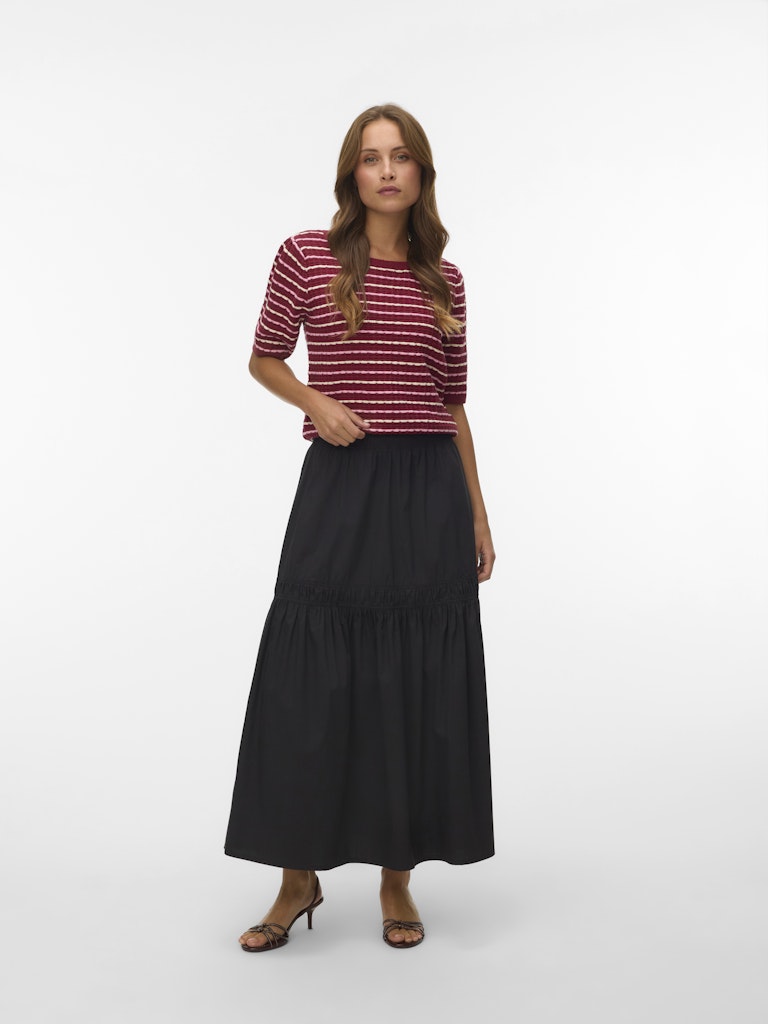 Vmmonica 2/4 O-neck Pullover Boo - Rood Dessin