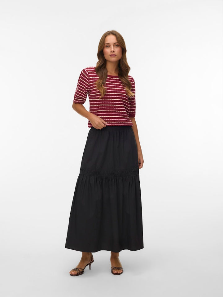 Vmmonica 2/4 O-neck Pullover Boo - Rood Dessin