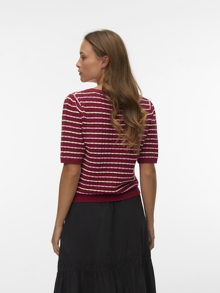 Vmmonica 2/4 O-neck Pullover Boo - Rood Dessin