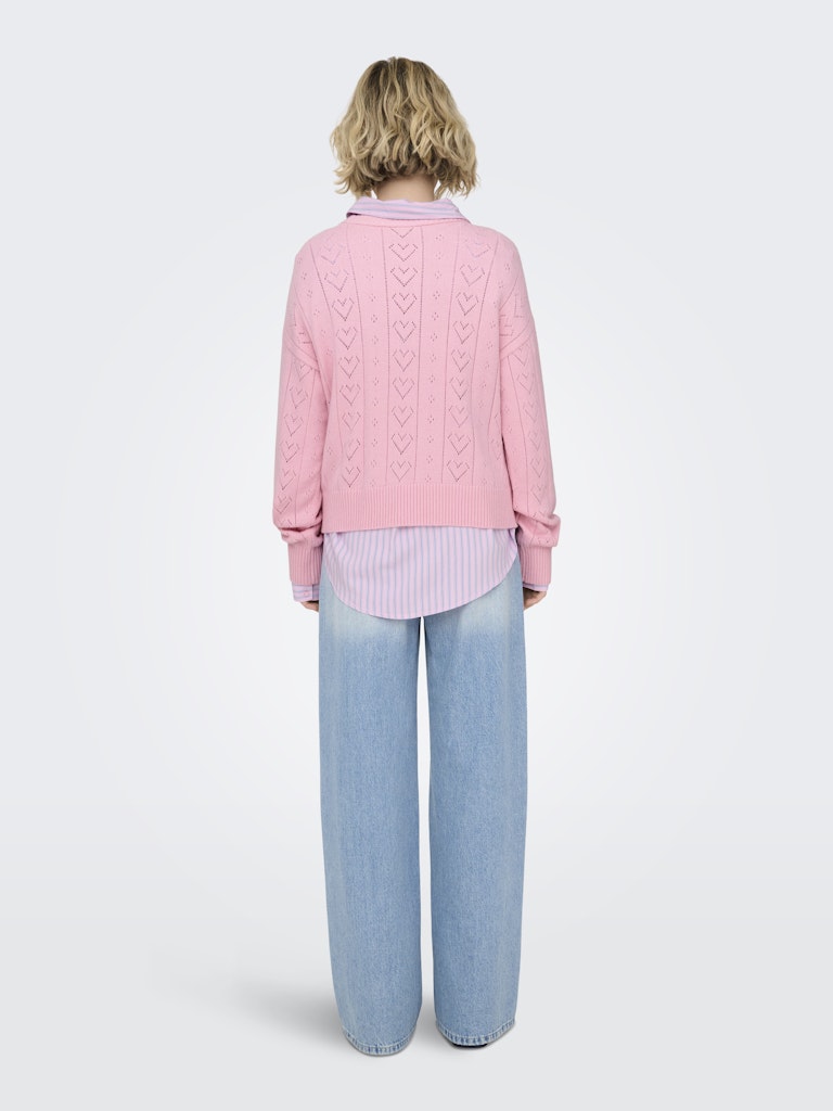 Onlisa Life Ls Struct Boxy Oneck Cc Knt - Roze