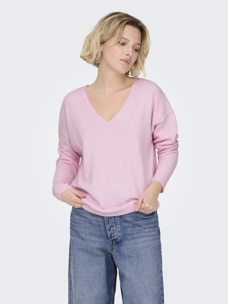 Onlrica L/s V-neck Pullo Knt Noos - Licht Roze