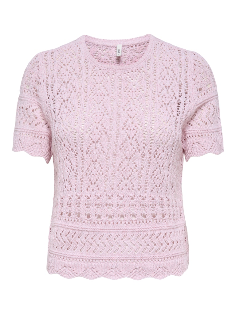 Onlelke Life Ss Structure O-neck Knt Nca - Licht Roze