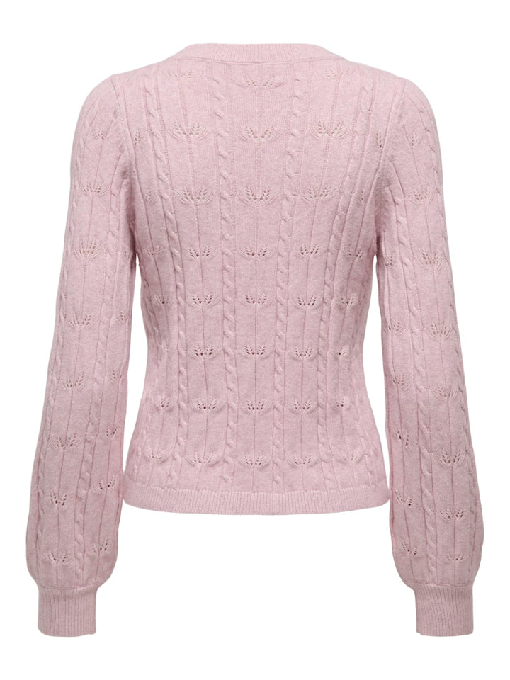 Onlkatia Ls Structure O-neck Pull Cc Knt - Licht Roze