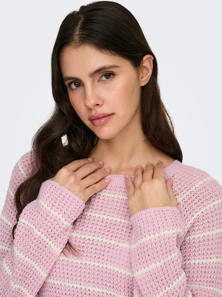 Jdyellen L/s Oneck Raglan Pullover Knt - Licht Roze