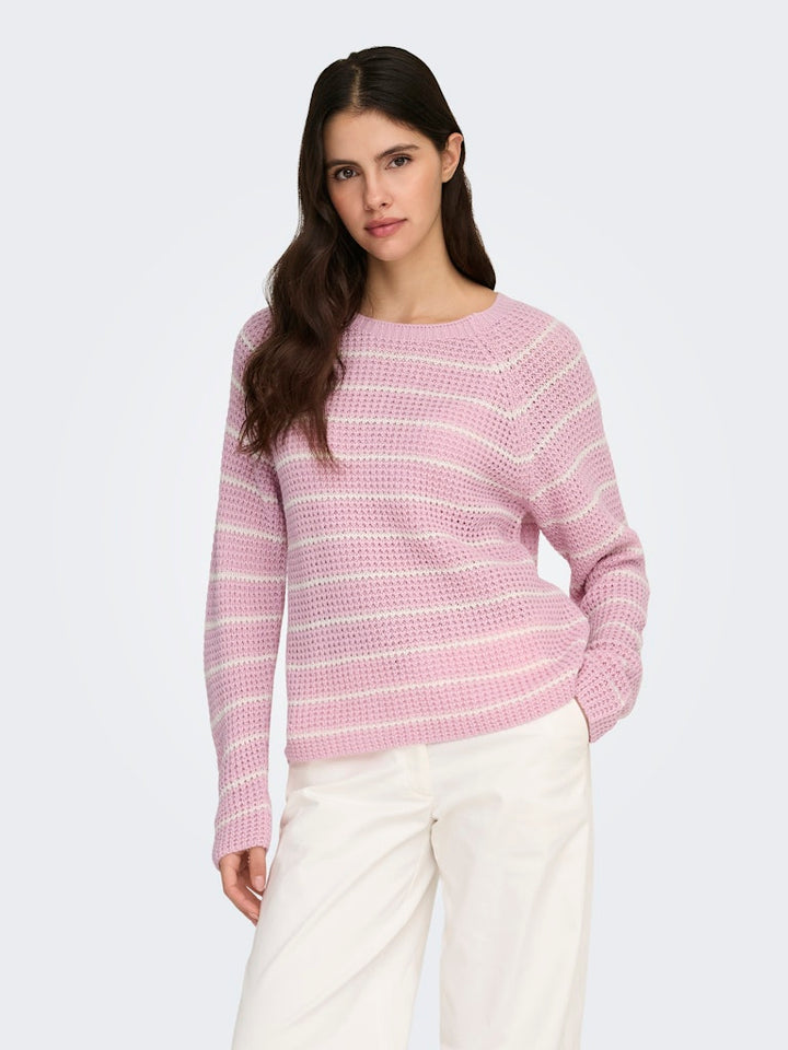 Jdyellen L/s Oneck Raglan Pullover Knt - Licht Roze