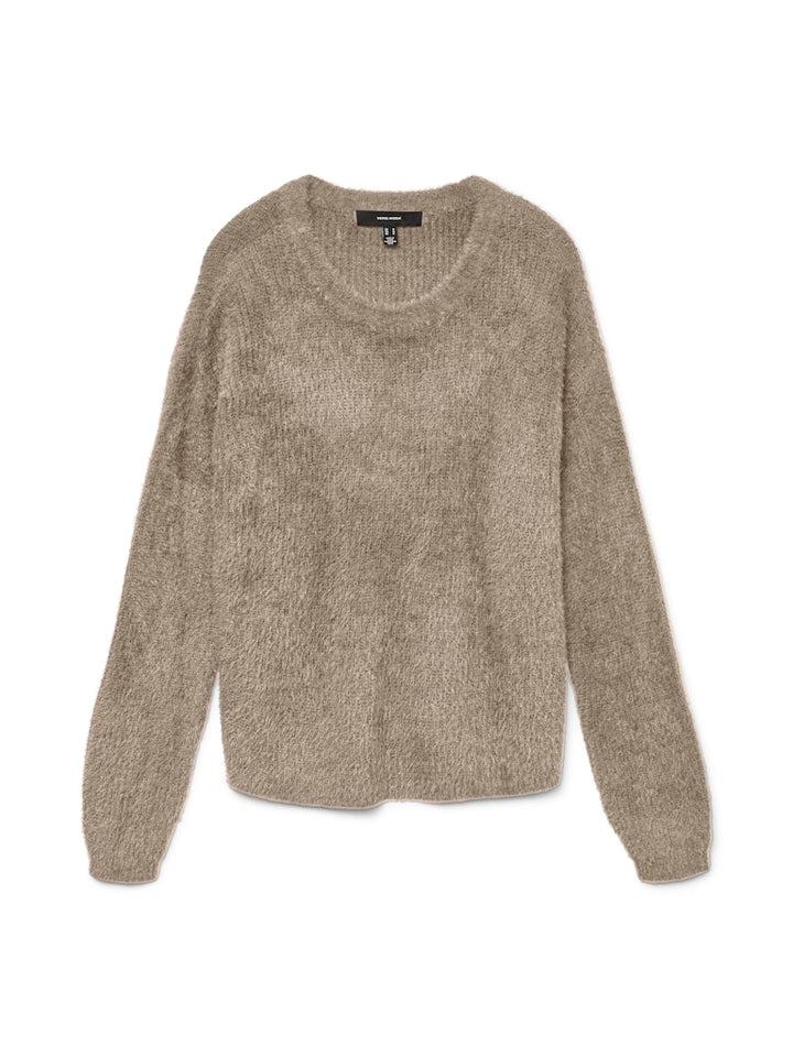 Vmpuff Ls O-neck Pullover Boo - Taupe