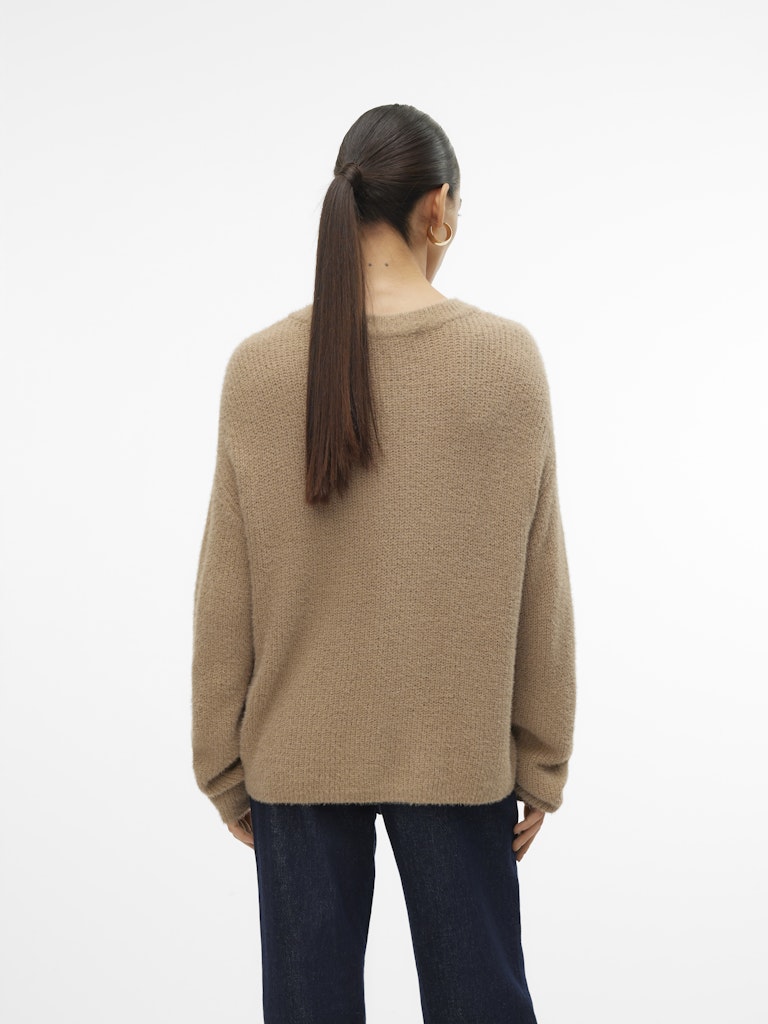 Vmpuff Ls O-neck Pullover Boo - Taupe