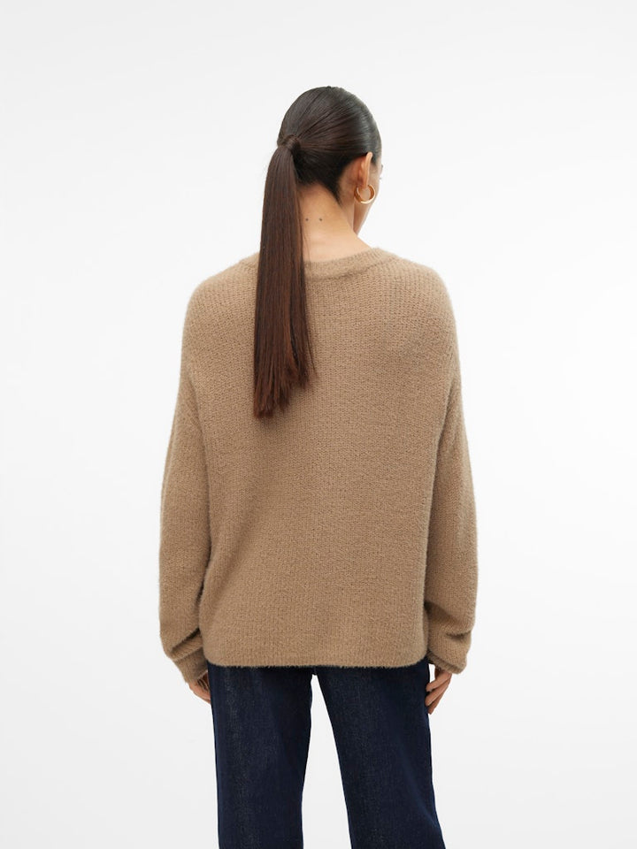 Vmpuff Ls O-neck Pullover Boo - Taupe