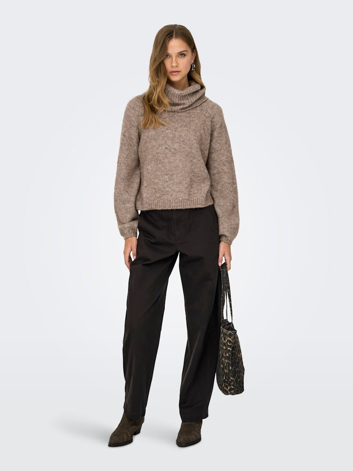 Onlgila Life Ls Rollneck Bf Knt - Bruin Melee