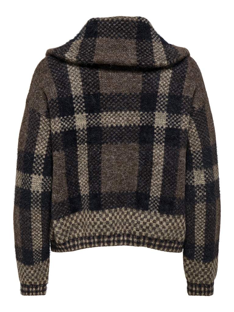 Onlmaroon Ls Zip Collar Cardigan Knt - Bruin Dessin