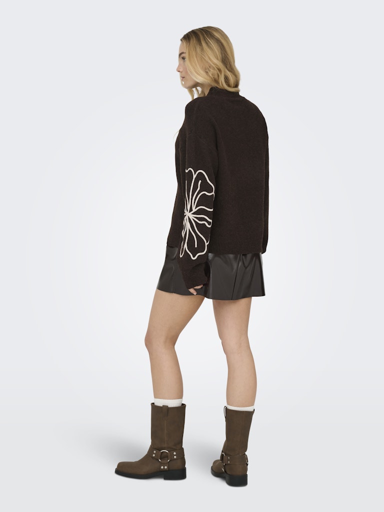 Jdyjella L/s Flower Pullover Knt Noos - Bruin Dessin