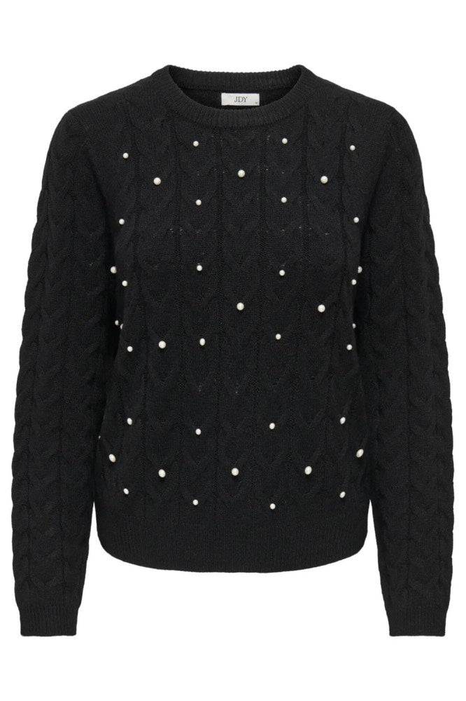 Jdycarmen L/s O-neck Pearl Pullover Knt - Zwart