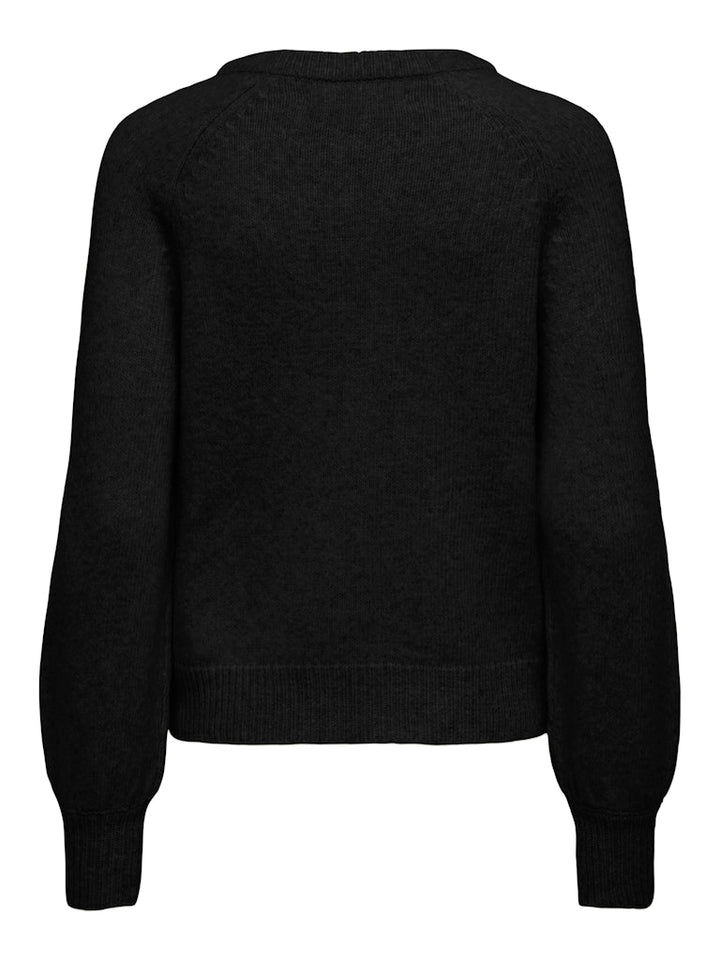 Onlemma Life Ls Button Oneck Knt Noos - Zwart