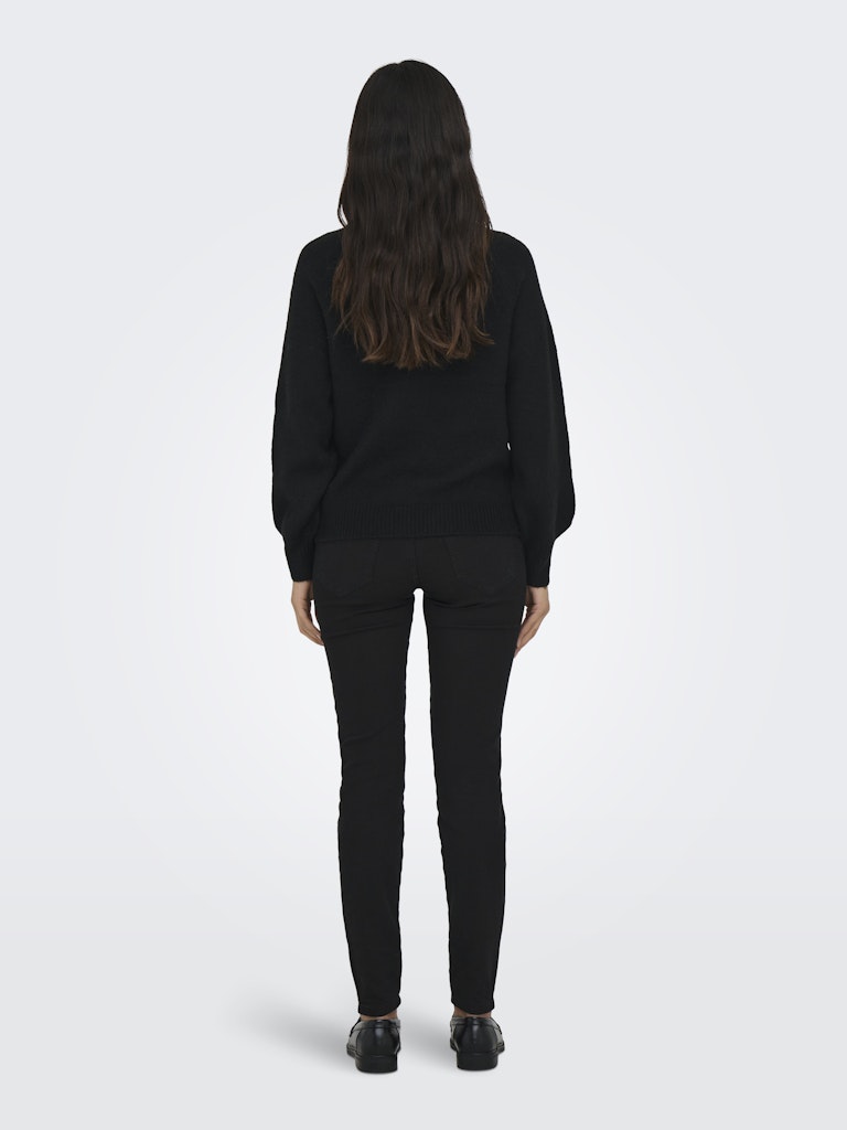 Onlemma Life Ls Button Oneck Knt Noos - Zwart
