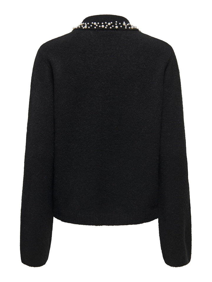 Jdyaubray Life L/s Pearl Collar Pull Knt - Zwart