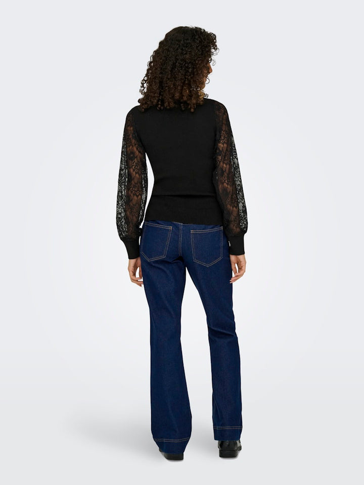 Onlperry Life Ls Mix O-neck Knt - Zwart