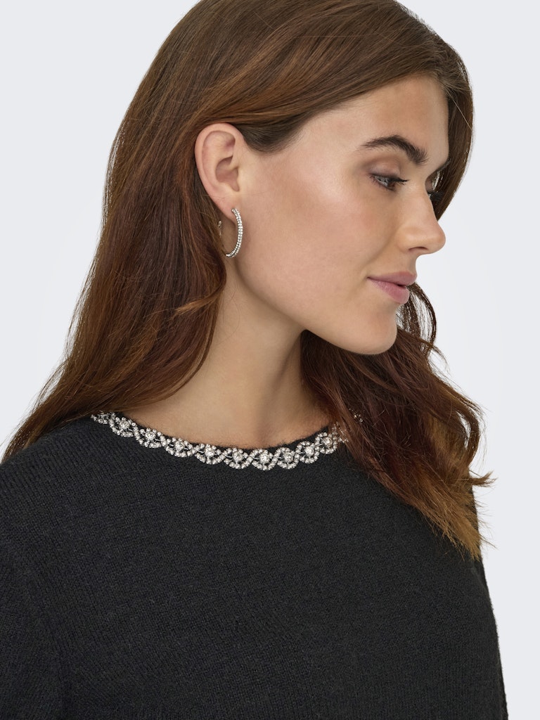 Jdyalva Life L/s Embellish Pullover Knt - Zwart