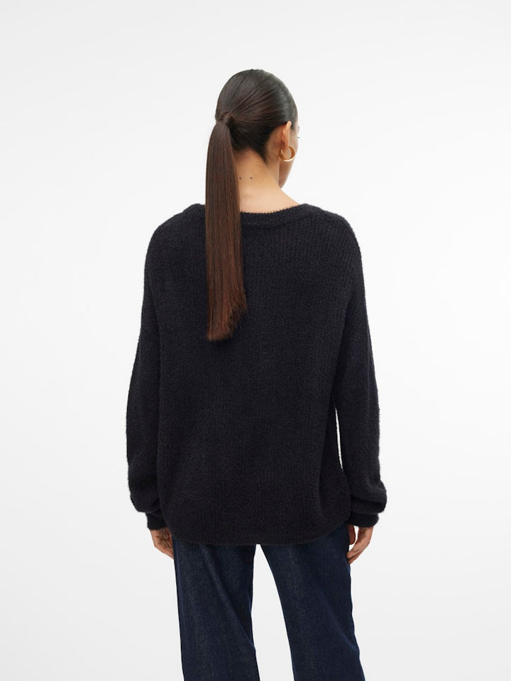Vmpuff Ls O-neck Pullover Boo - Zwart