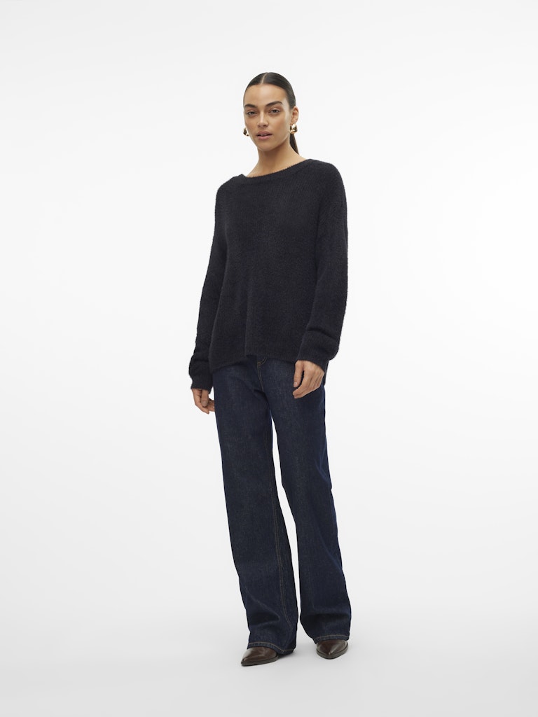 Vmpuff Ls O-neck Pullover Boo - Zwart