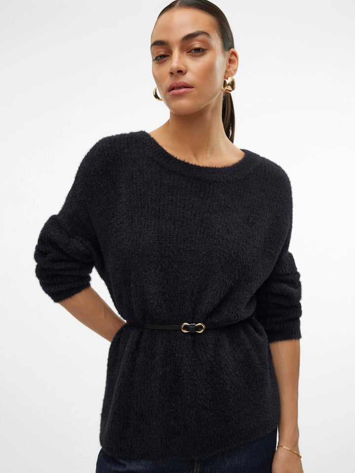 Vmpuff Ls O-neck Pullover Boo - Zwart