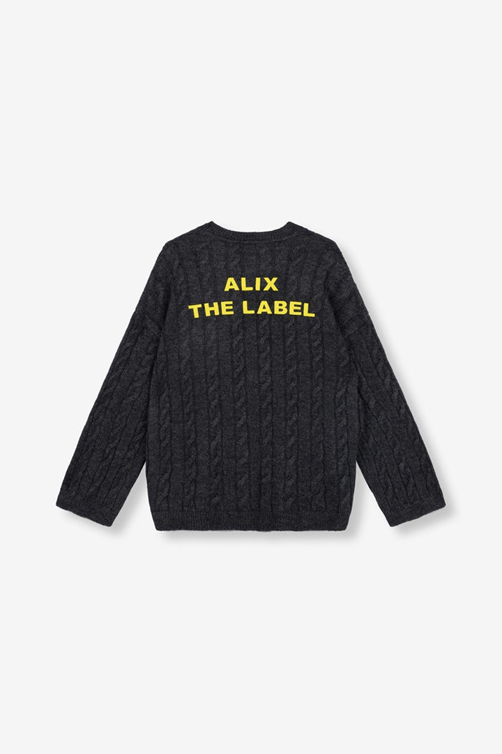 Cropped Cable Jumper - Antraciet