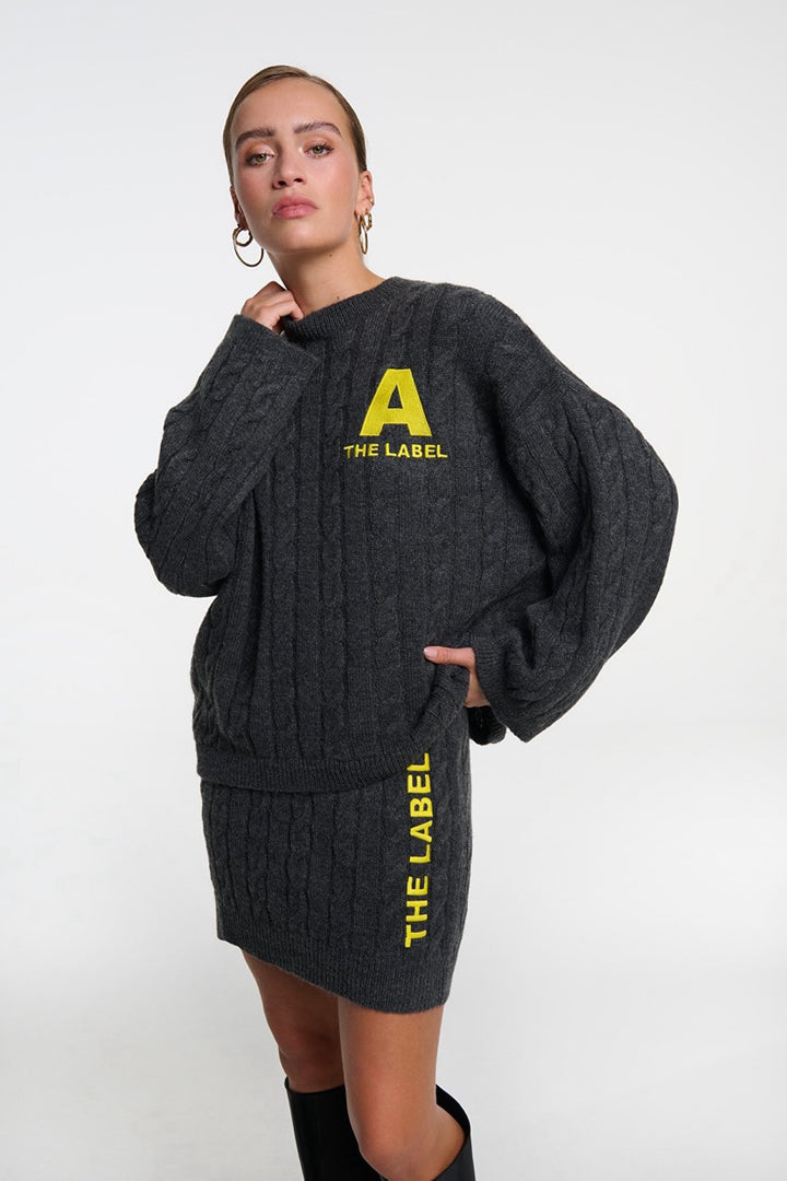 Cropped Cable Jumper - Antraciet