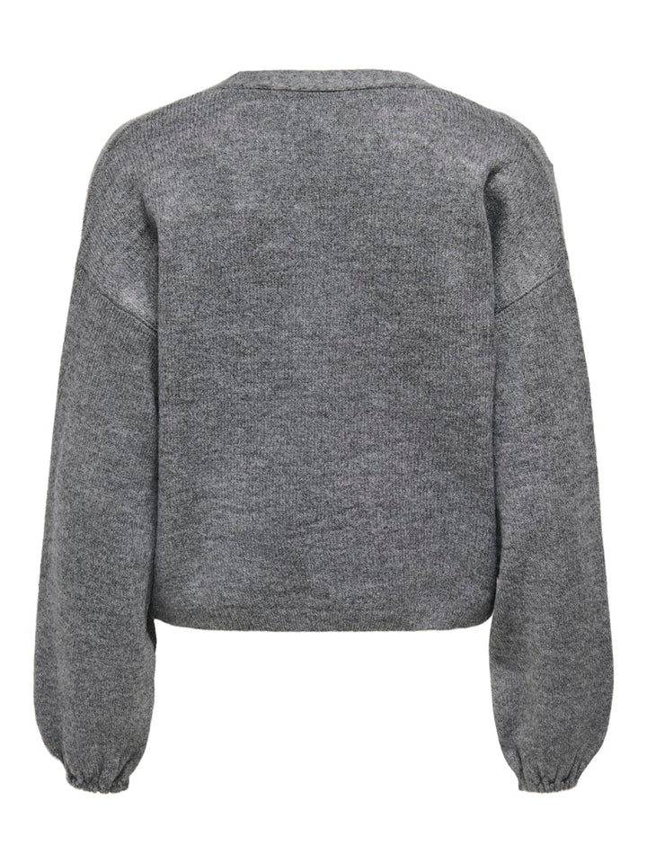 Onldonna Ls Bow V-neck Knt - Grijs Melee
