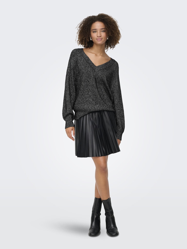 Jdyaspen Life Ls V-neck Pullover Knt - Zwart Dessin